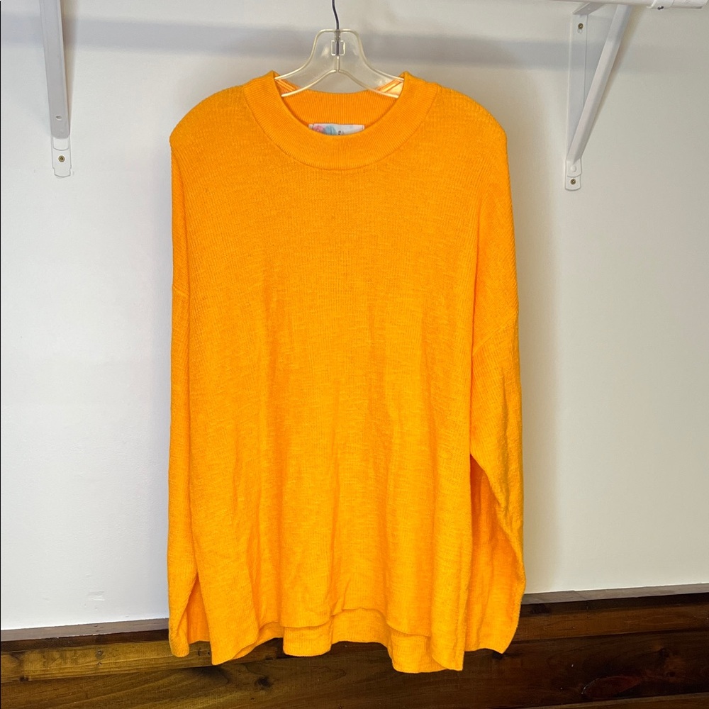 Free People Beach Orange Oversized‎ Tunic Sweater- M
